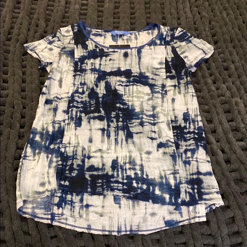 Simply Vera Vera Wang Blue and White Tie-Dye Top